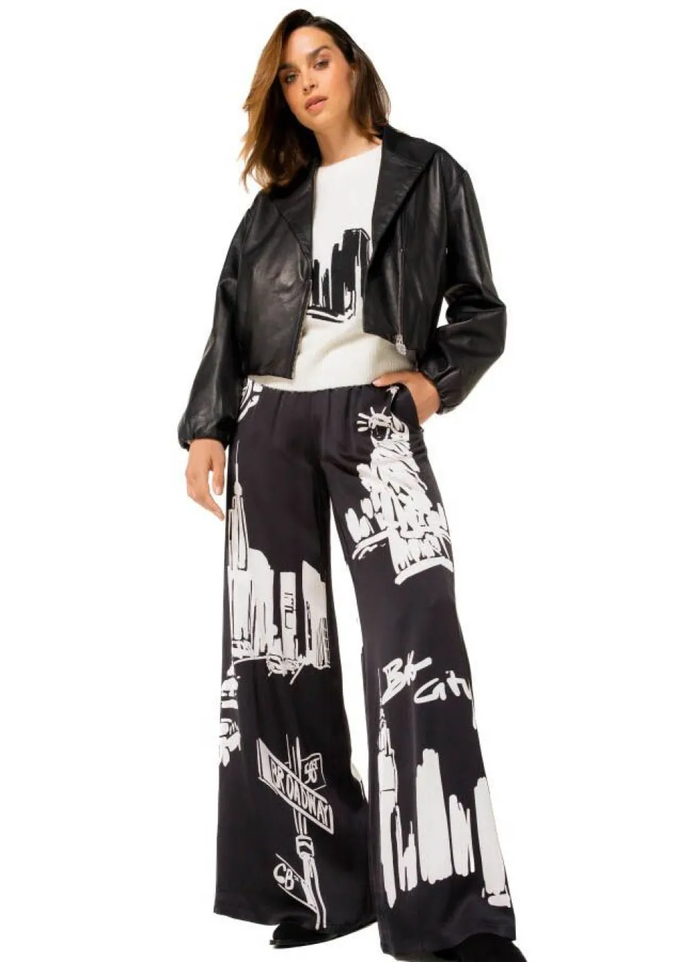 CAROLINE BISS LEER/SUEDE JACK